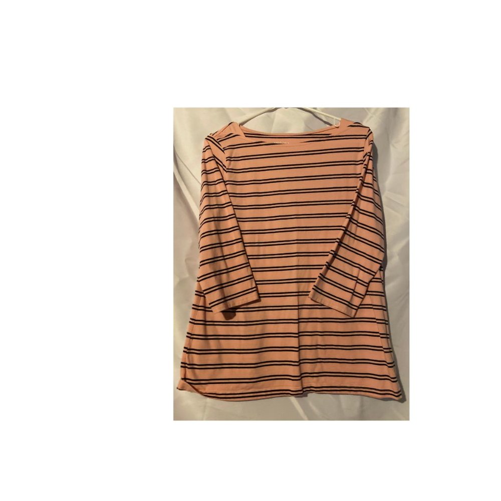 Pink and Navy Striped Merona Top, XL